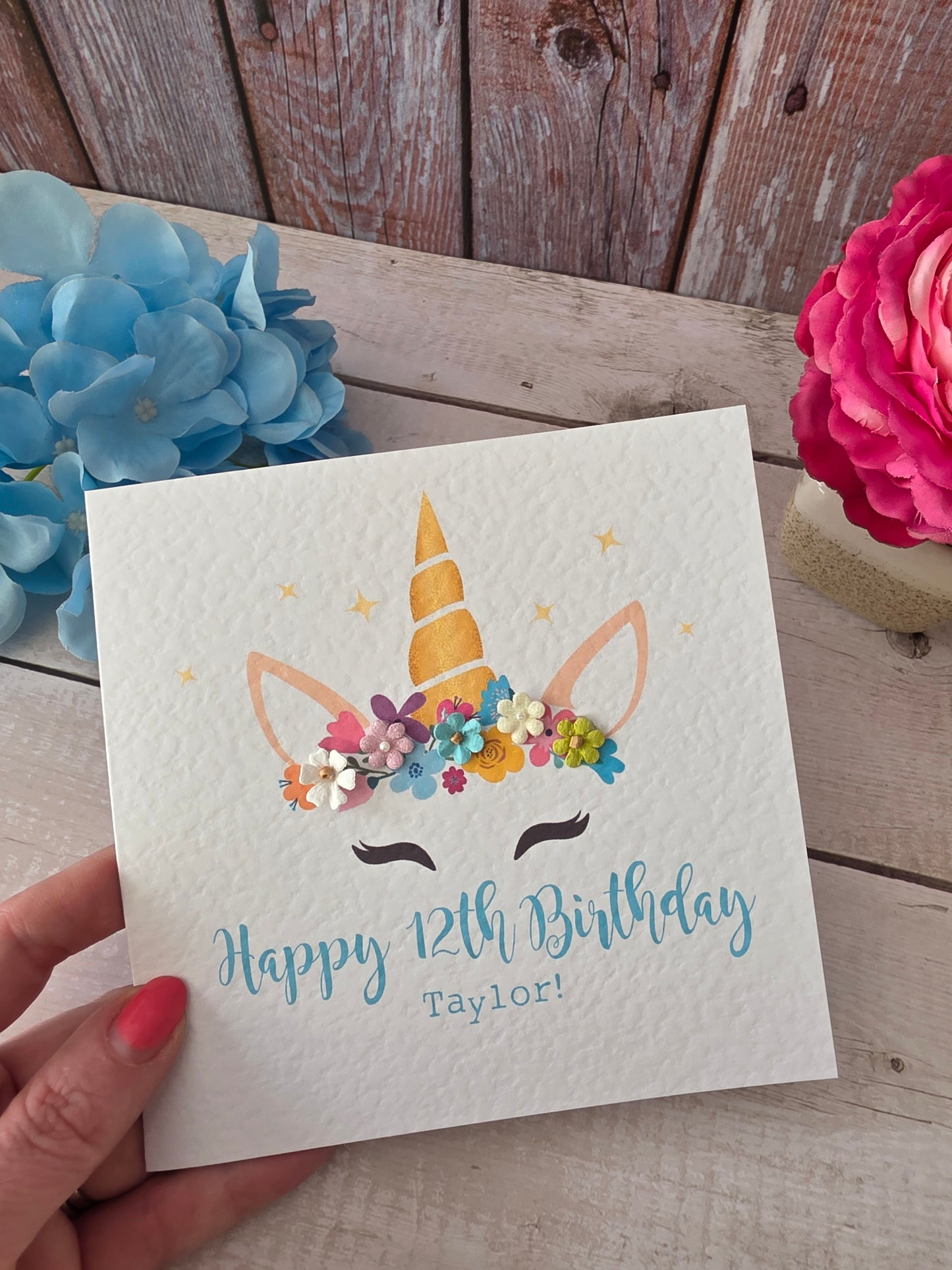 Personalised Unicorn Age Birthday Card