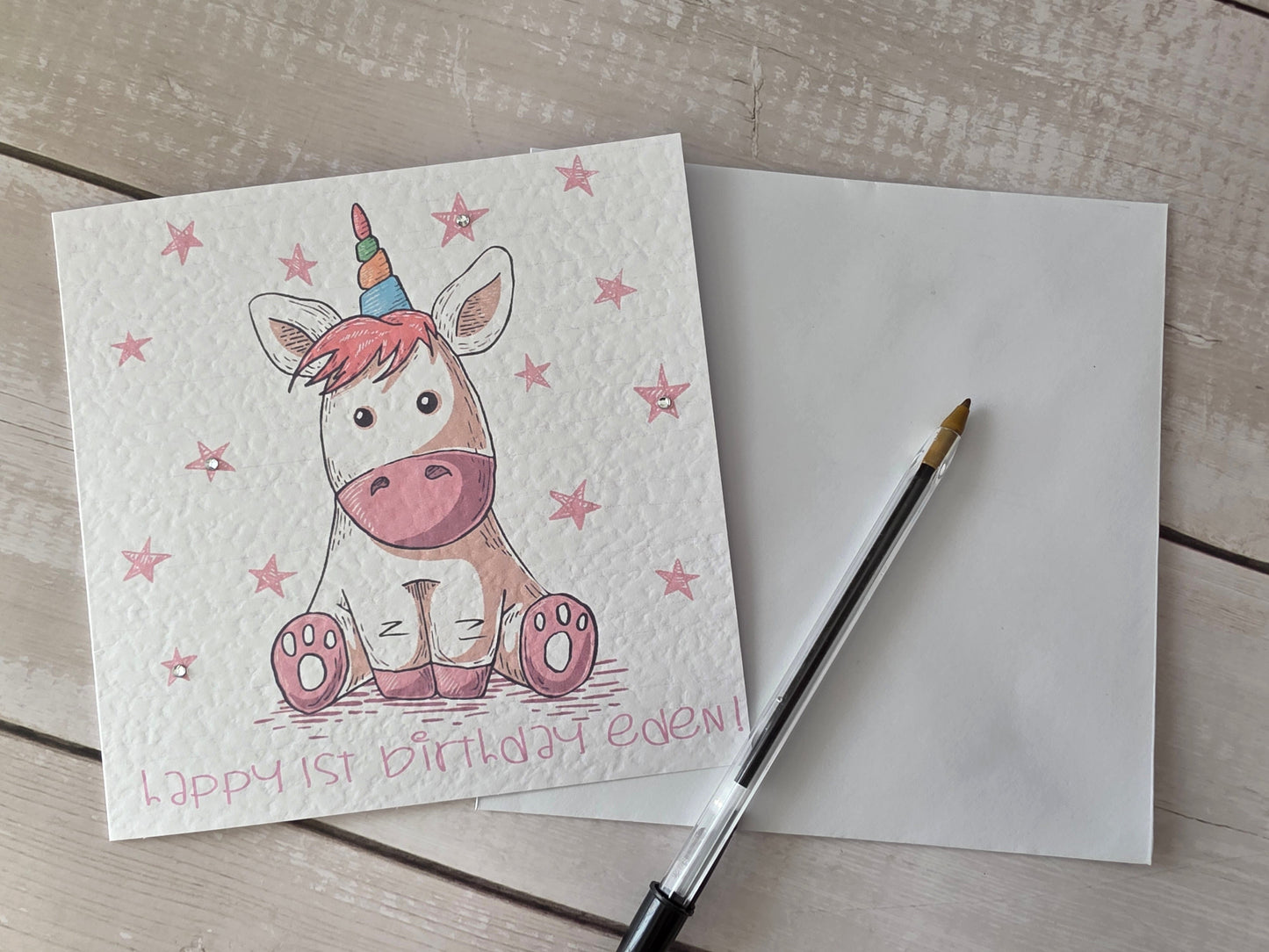 Personalised Unicorn Birthday Card