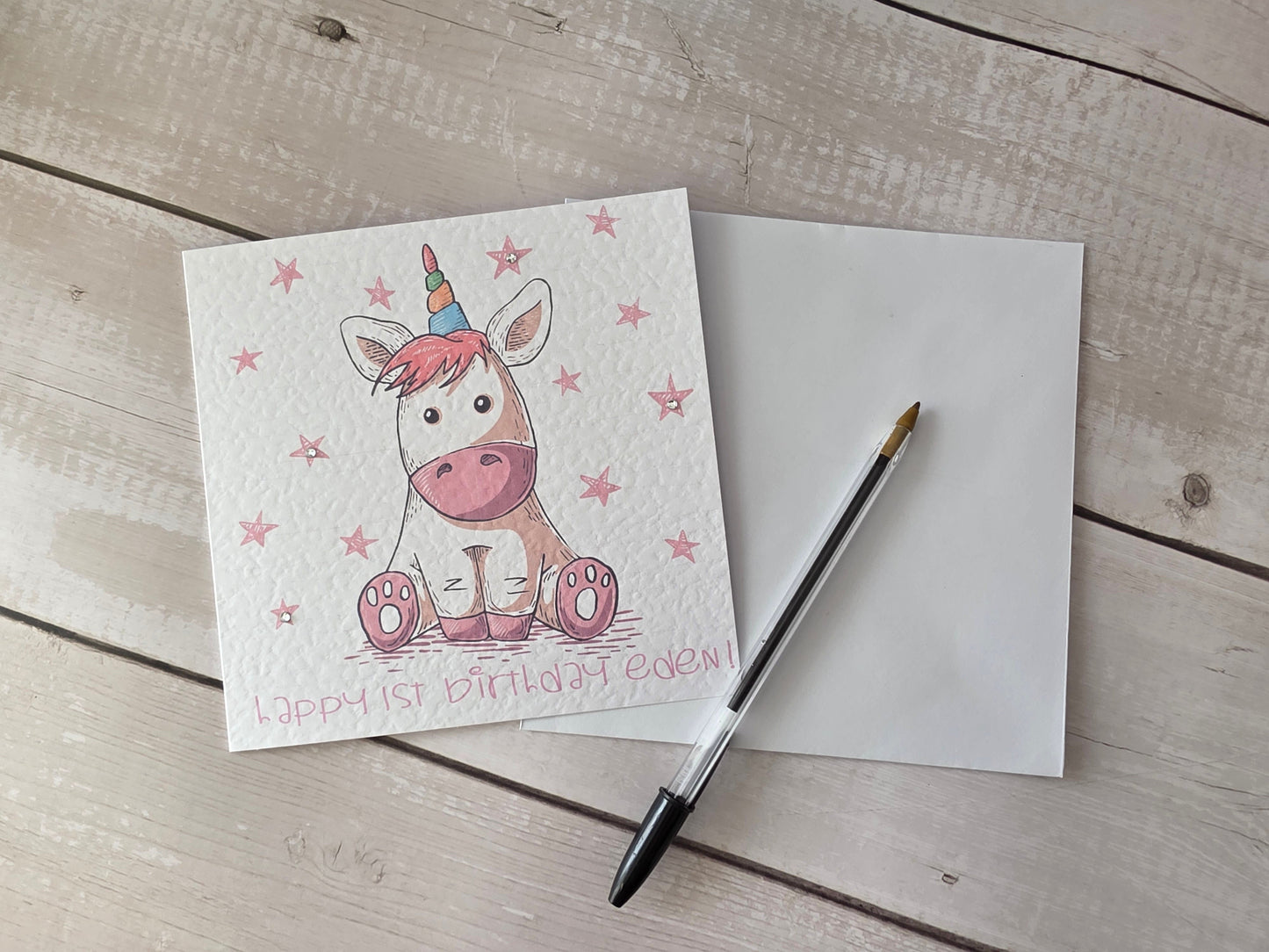 Personalised Unicorn Birthday Card