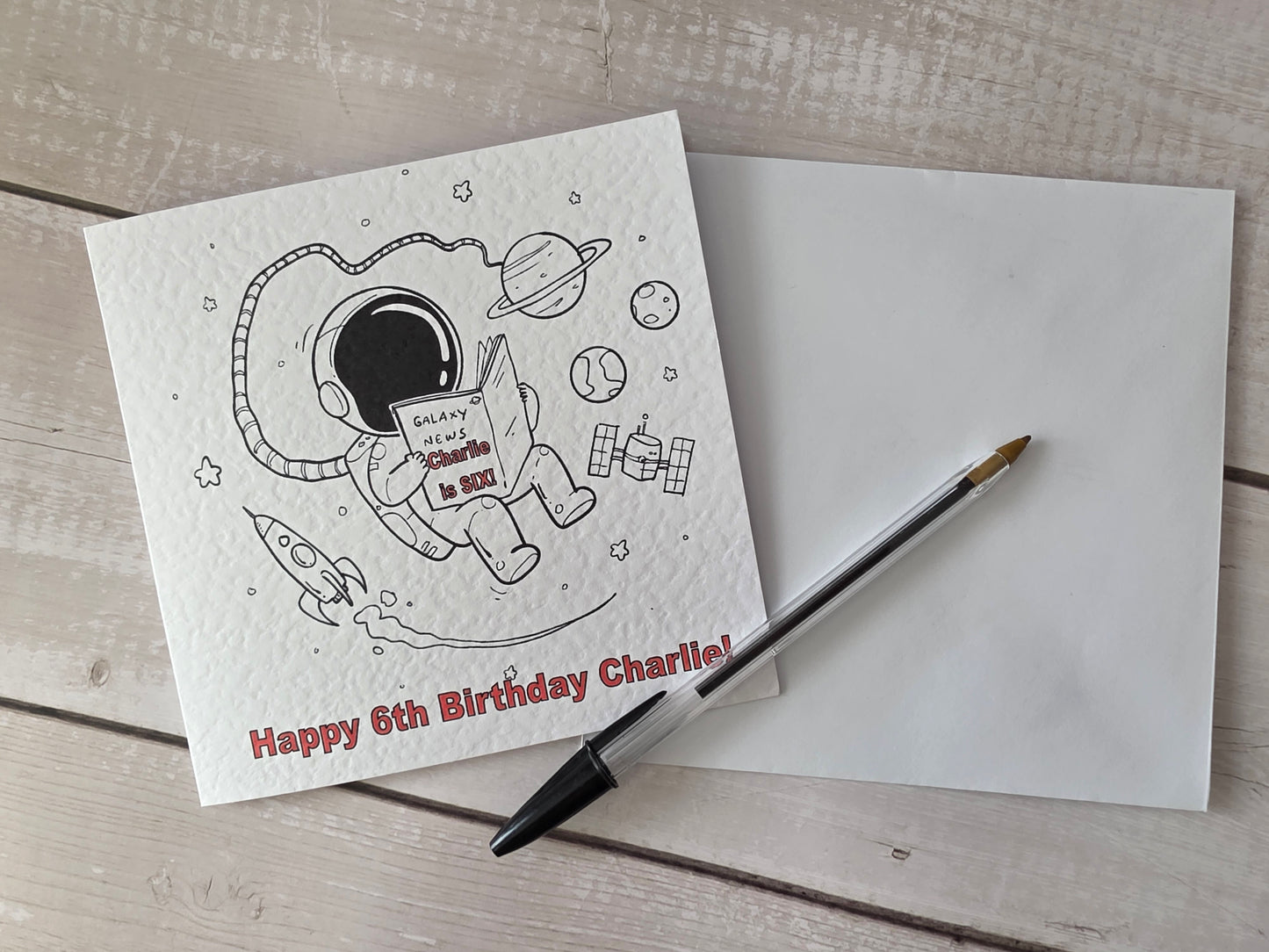 Personalised Space Birthday Card