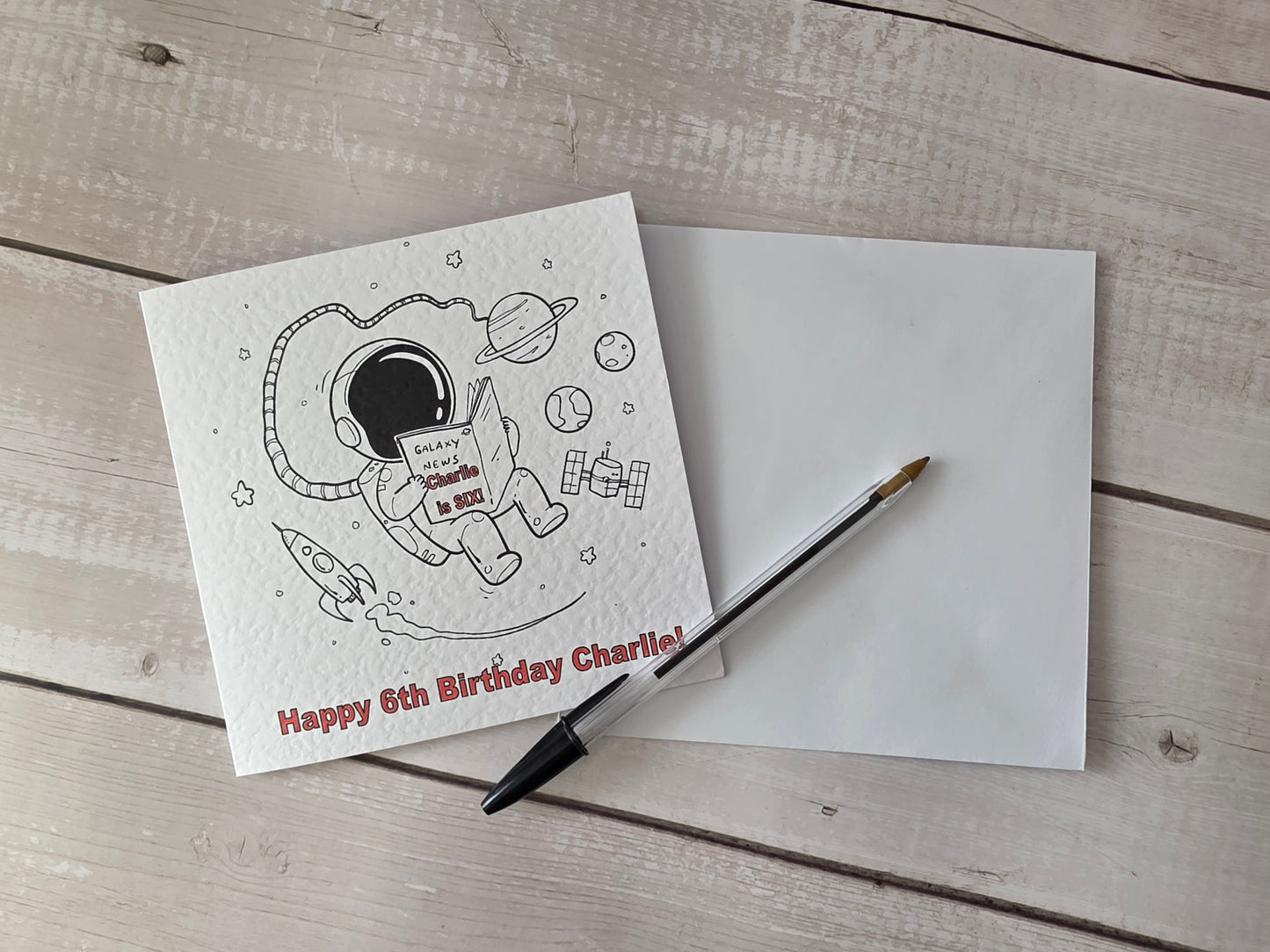 Personalised Space Birthday Card