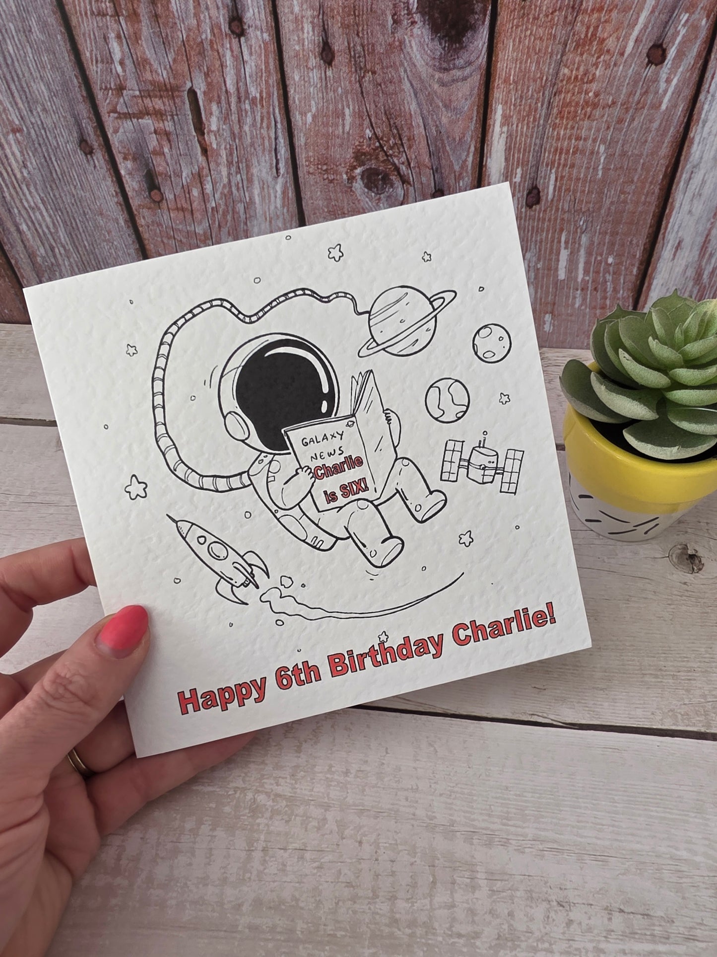 Personalised Space Birthday Card