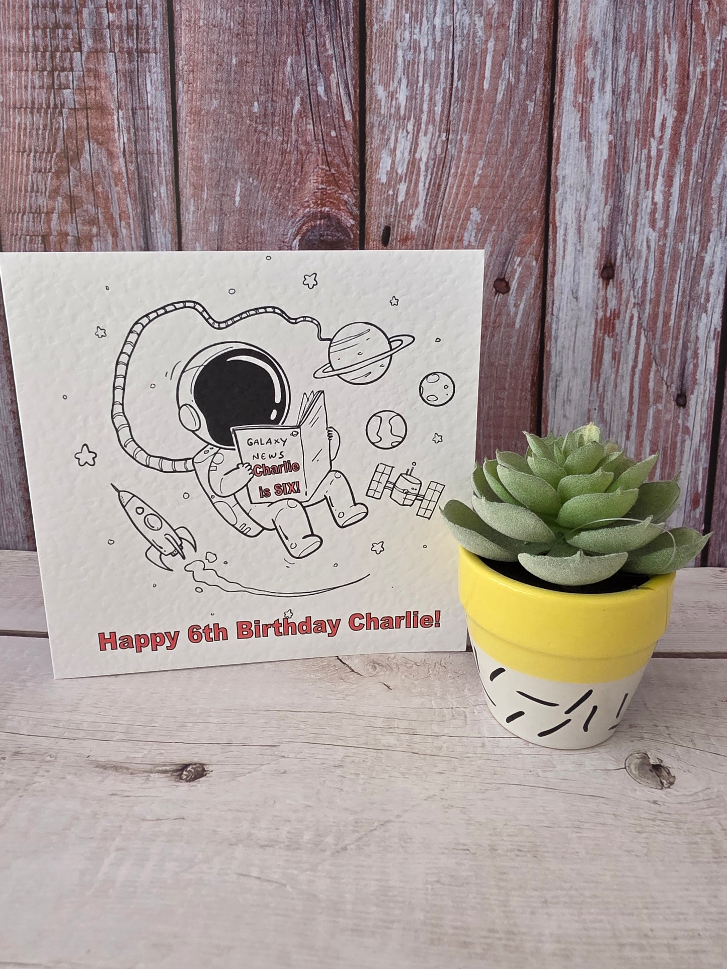Personalised Space Birthday Card