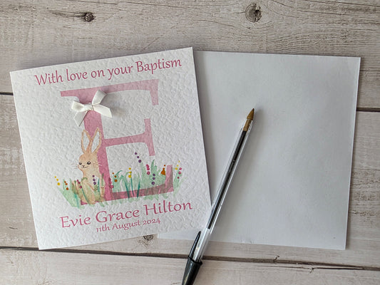 Personalised Girl Christening Card