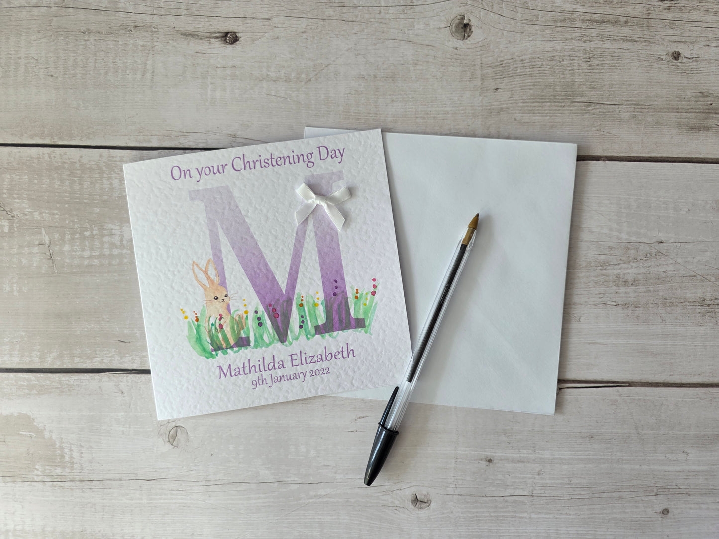 Personalised Girl Christening Card