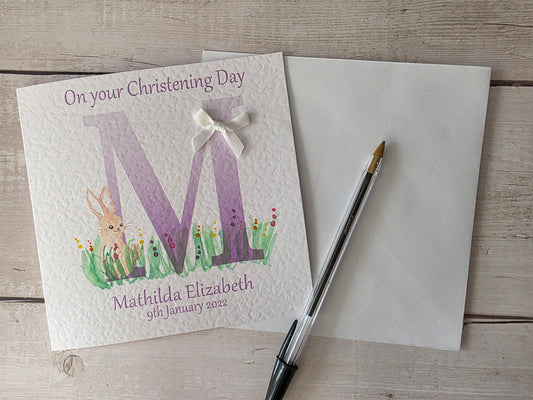 Personalised Girl Christening Card