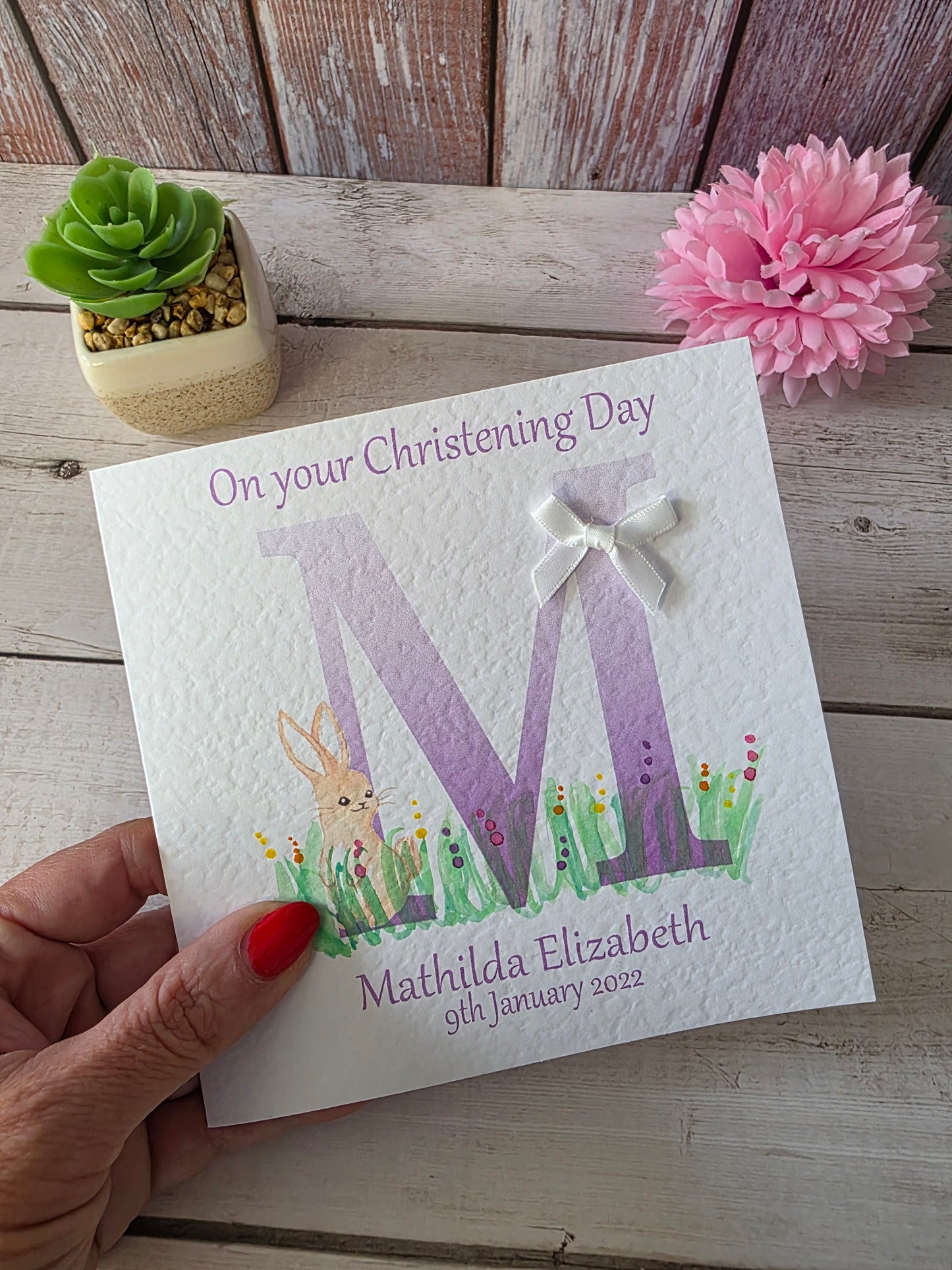 Personalised Girl Christening Card