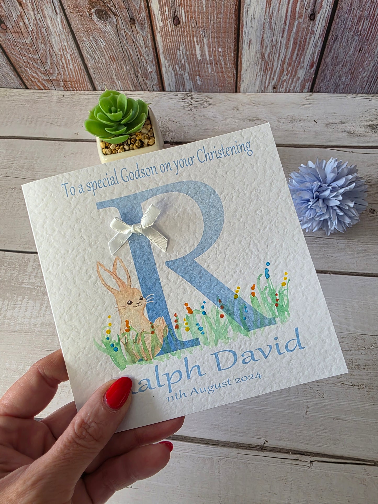 Personalised Boy Christening Card