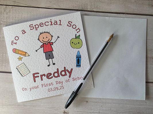 Boy's First Day of School Card