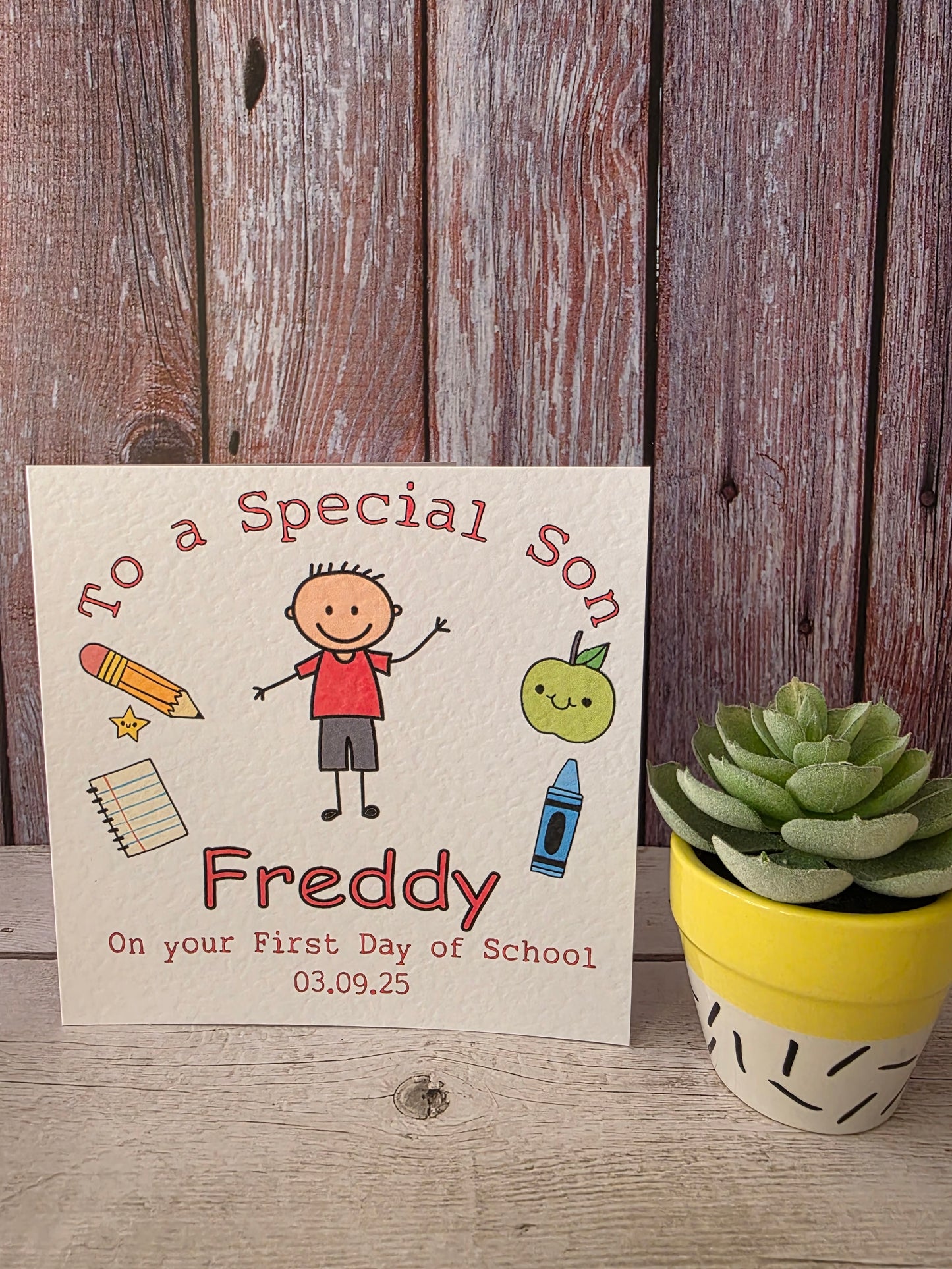 Boy's First Day of School Card