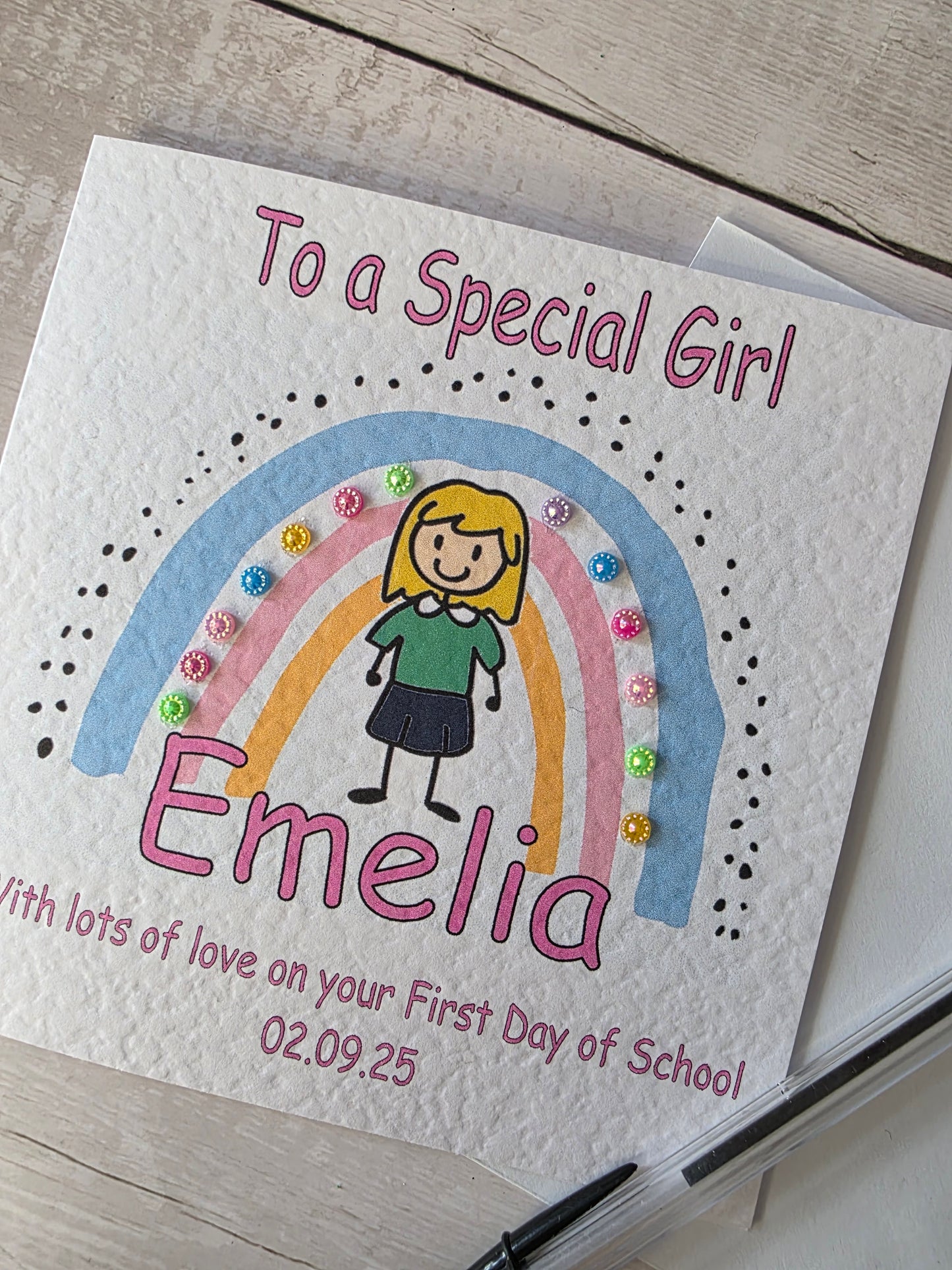 Girl's First Day of School Card