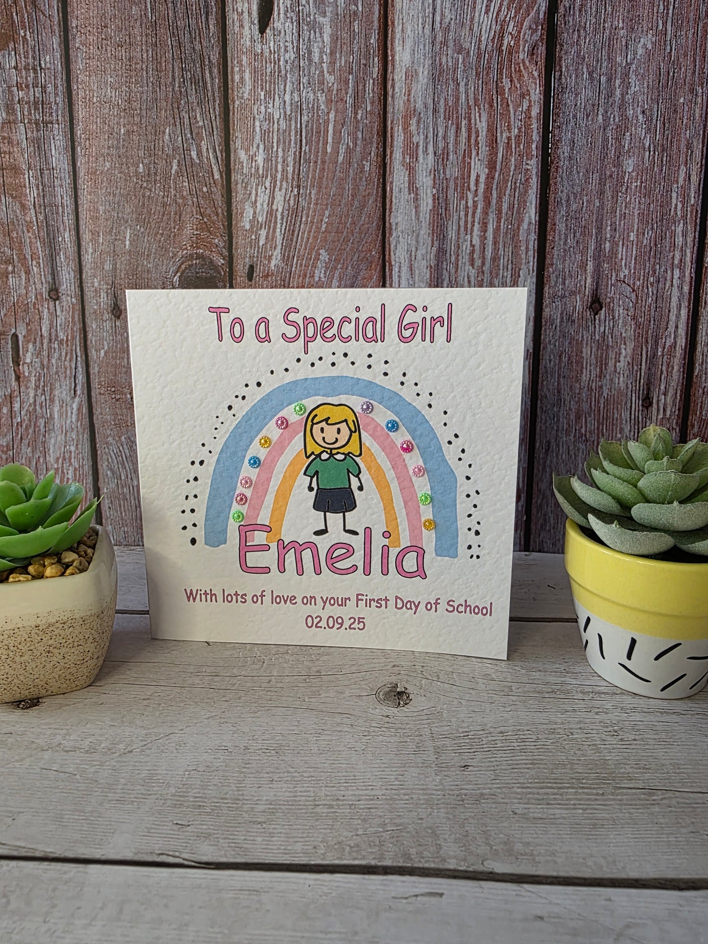Girl's First Day of School Card