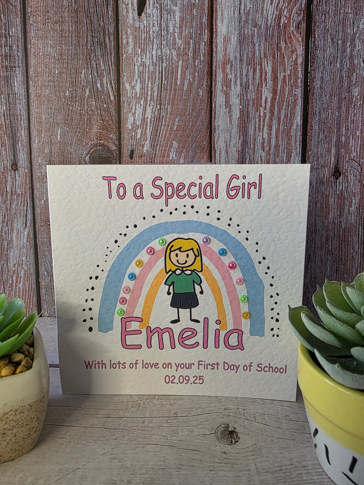 Girl's First Day of School Card