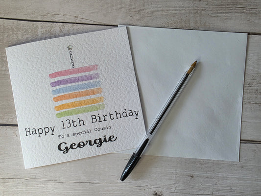 Personalised Girl's Age Birthday Card