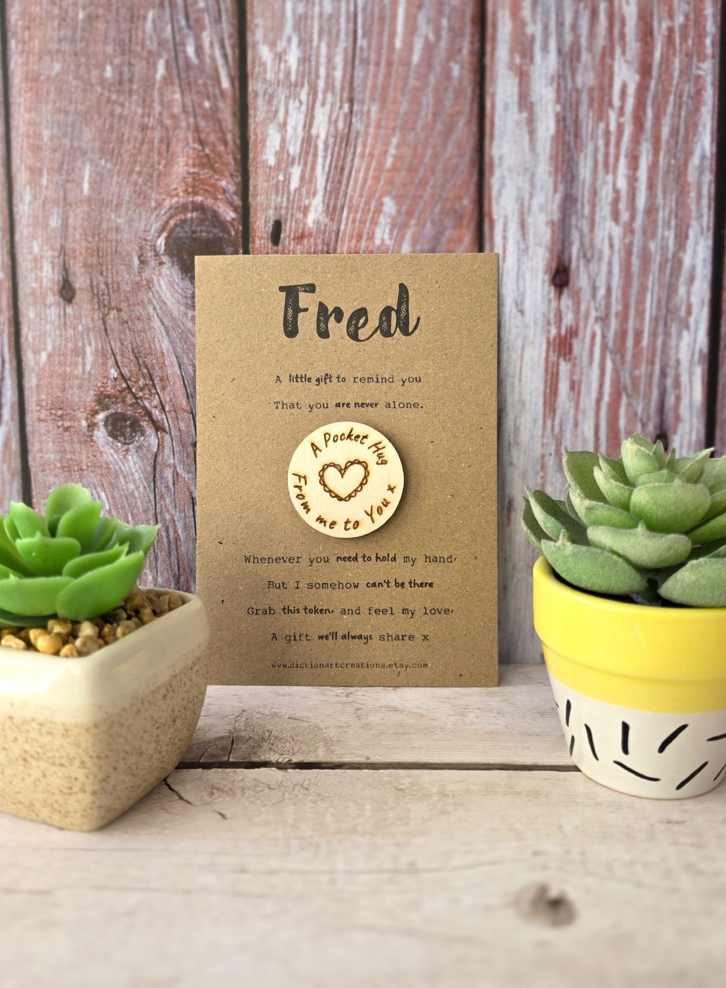Personalised Wooden Pocket Hug Token Gift