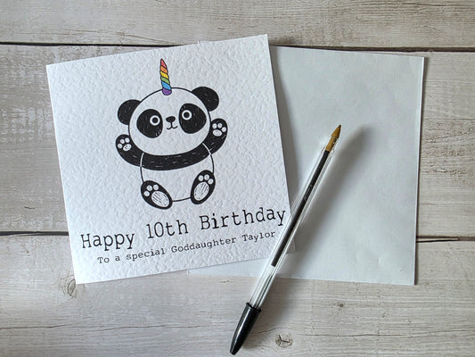 Personalised Panda Birthday Card