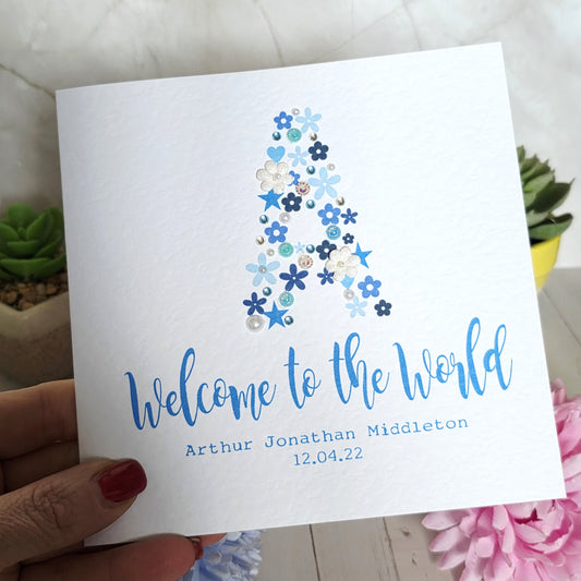 Personalised New Baby Boy Card