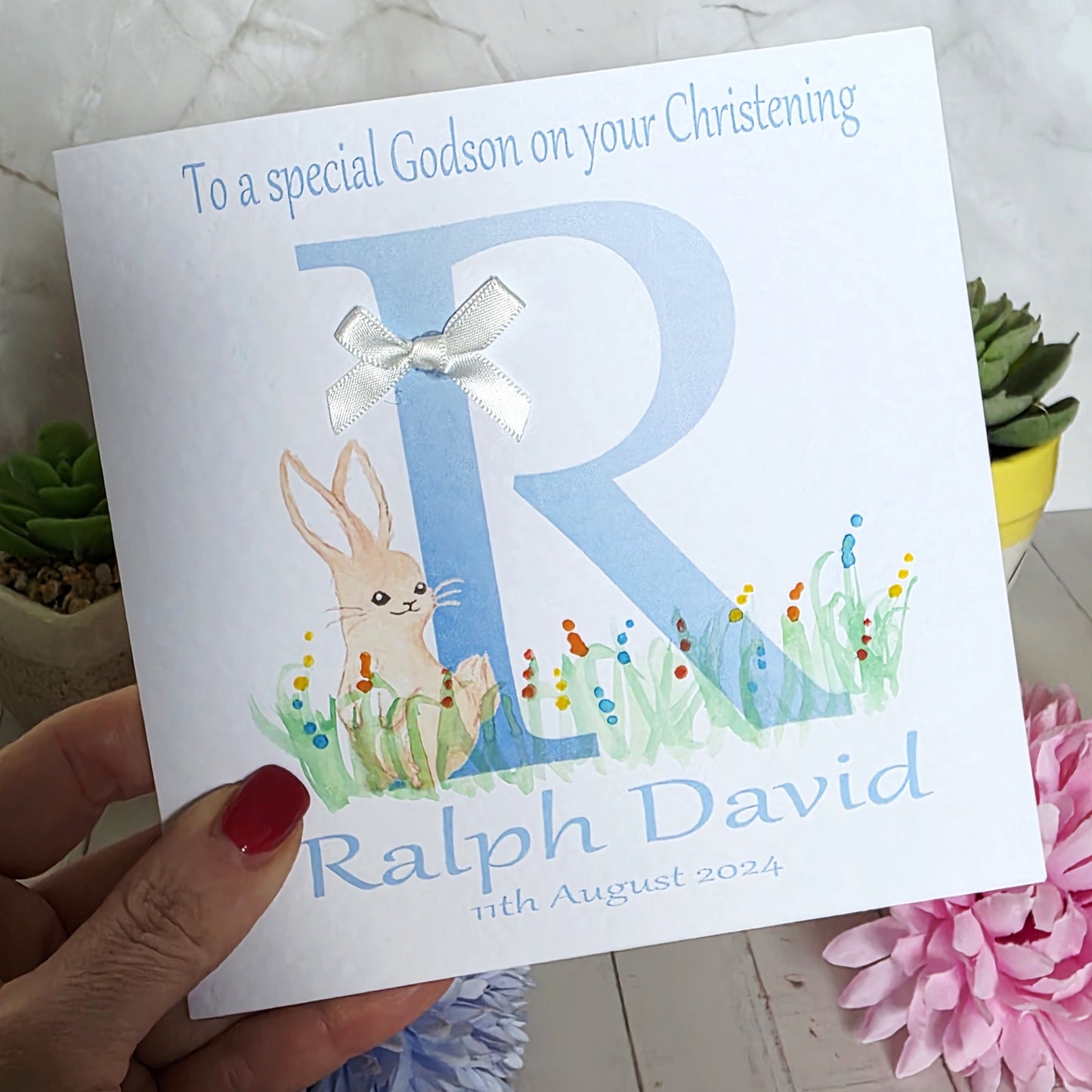 Personalised Boy Christening Card