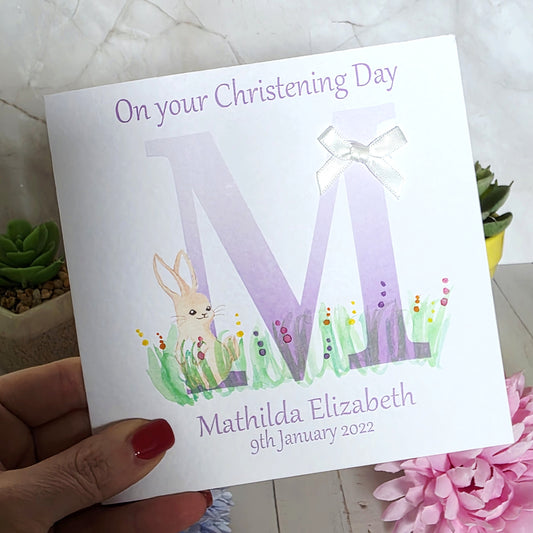 Personalised Girl Christening Card