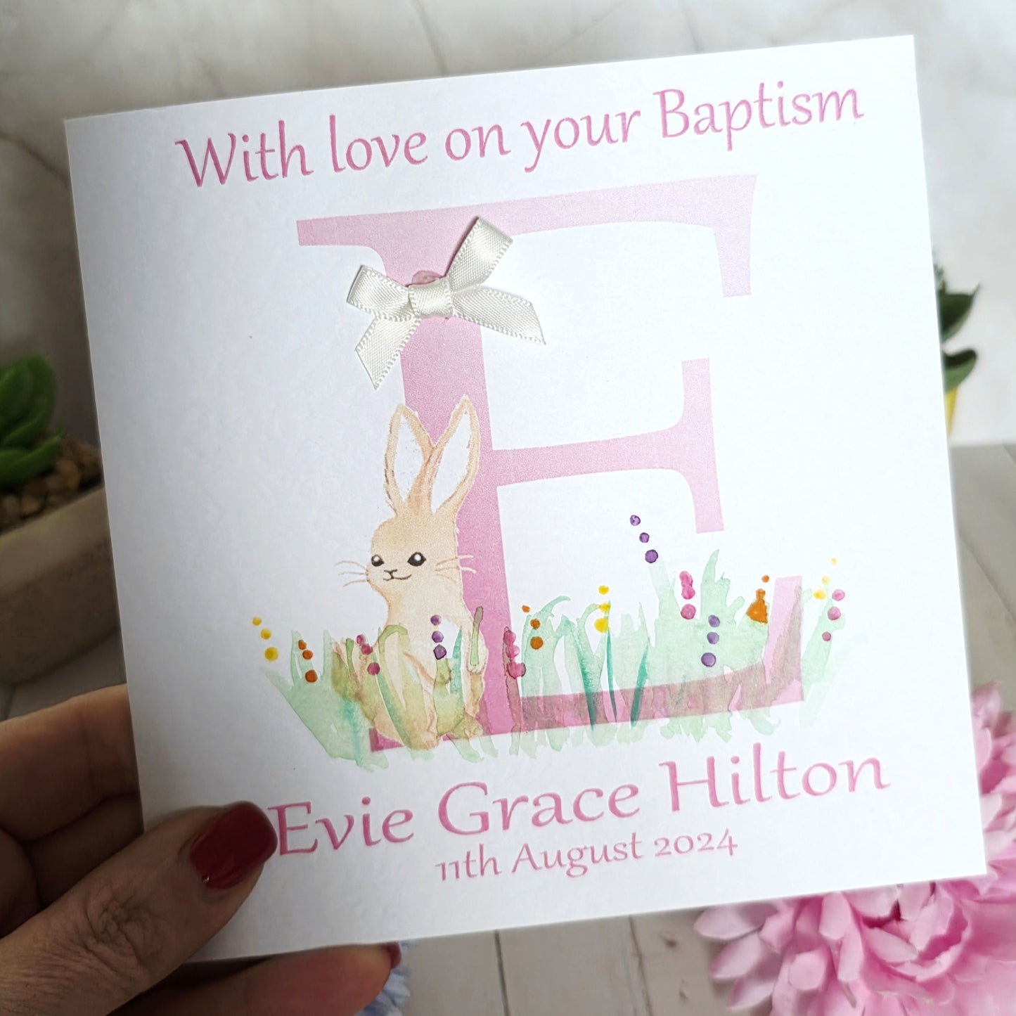 Personalised Girl Christening Card