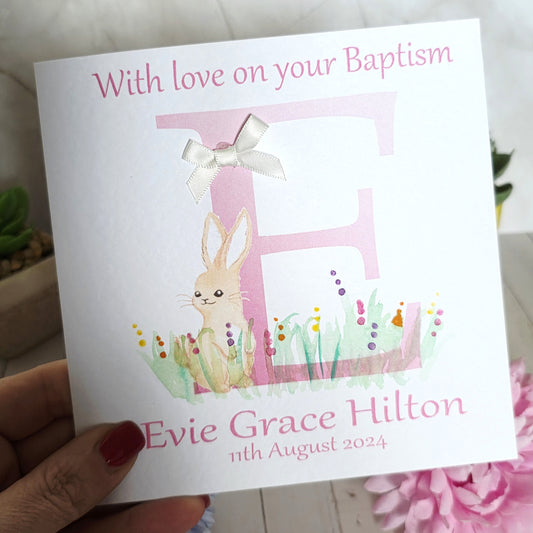 Personalised Girl Christening Card