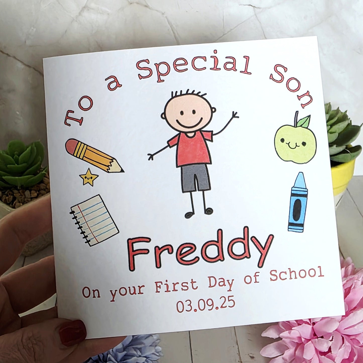 Boy's First Day of School Card