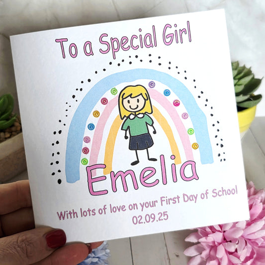 Girl's First Day of School Card