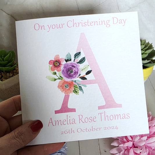 Personalised Girl Christening Card