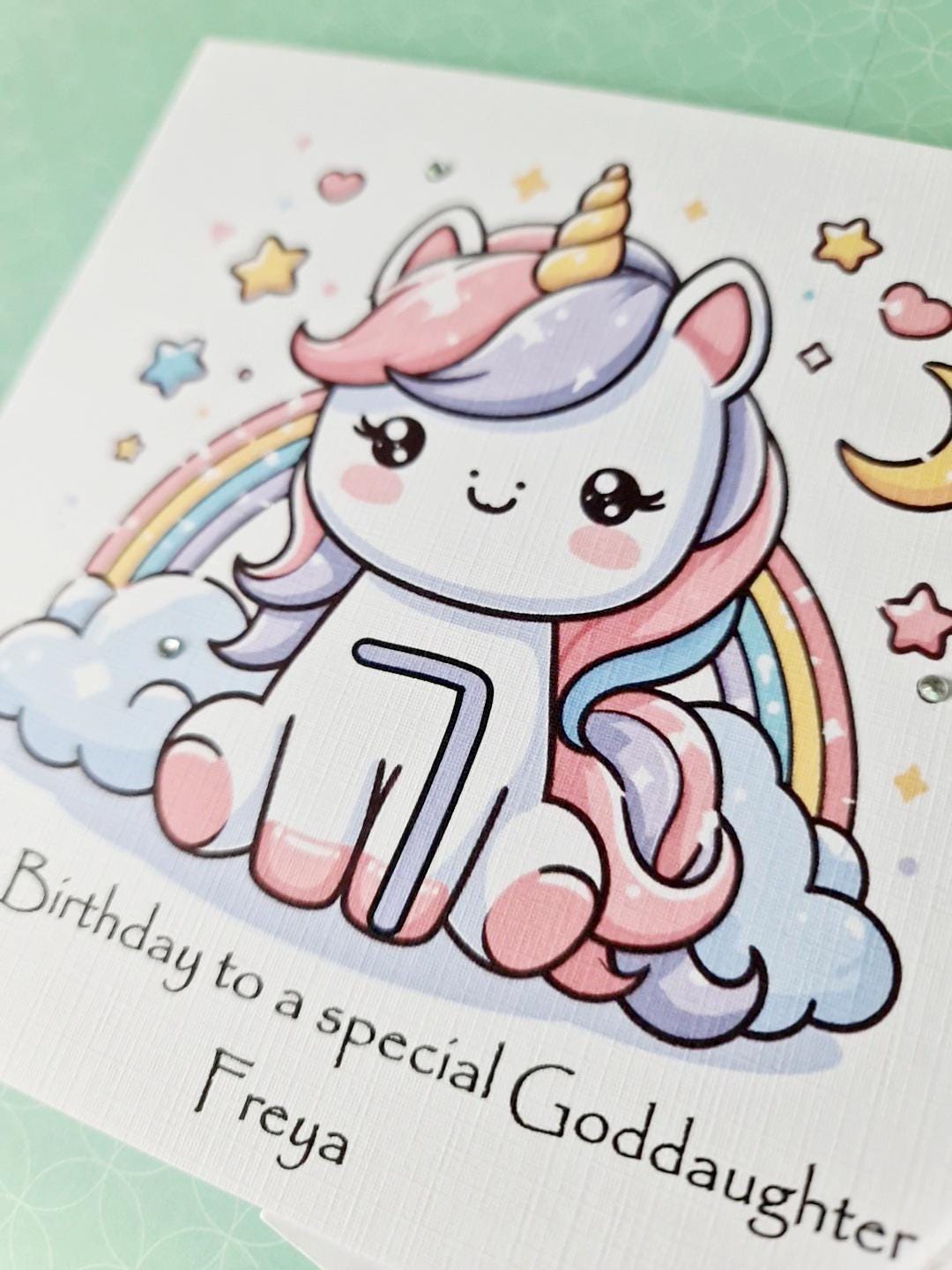 Personalised Unicorn Age Birthday Card