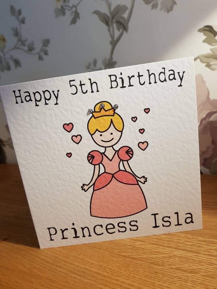 Personalised Princess Age Birthday Card