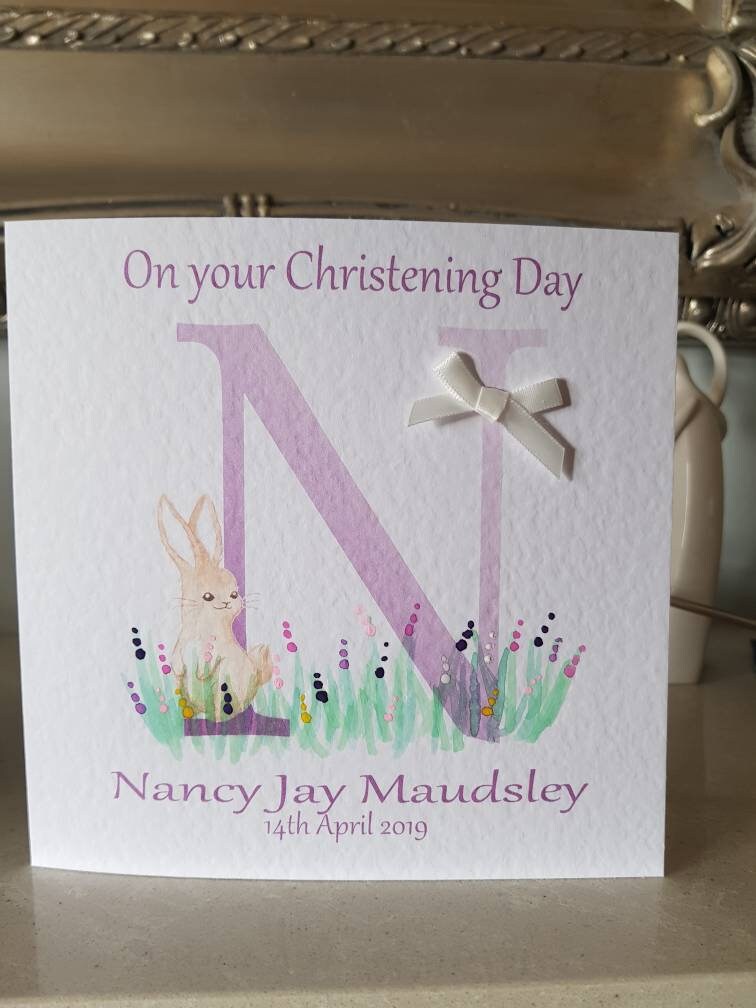 Personalised Girl Christening Card