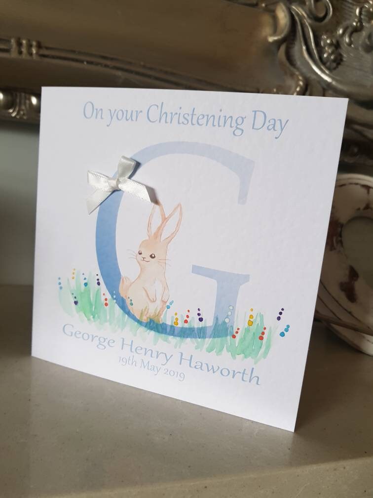 Personalised Boy Christening Card