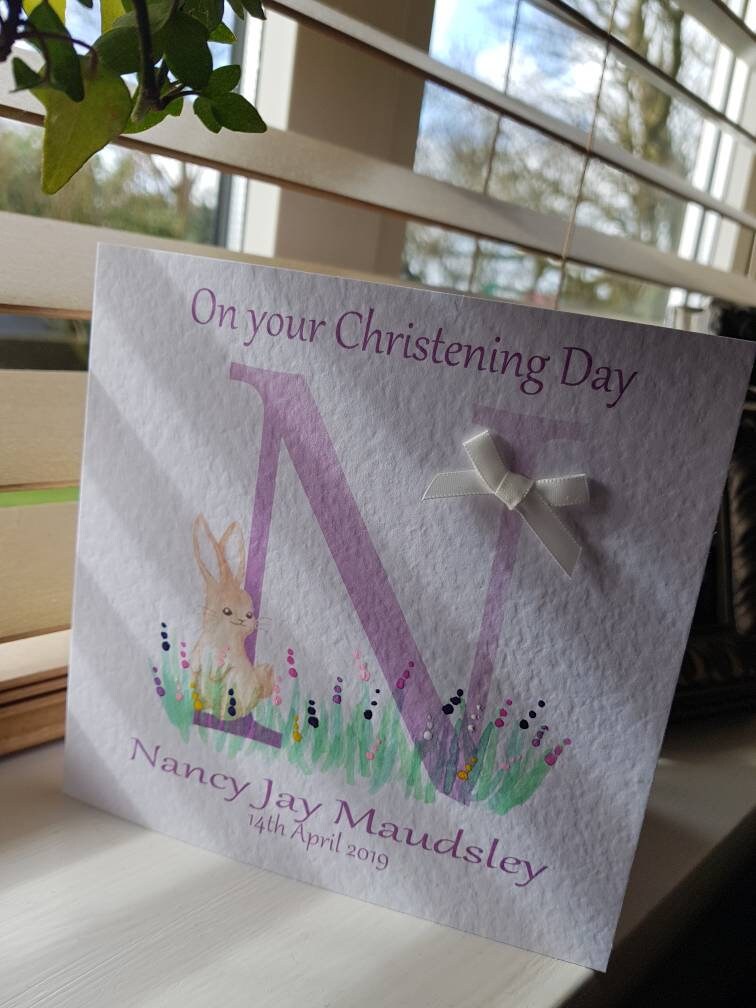 Personalised Girl Christening Card