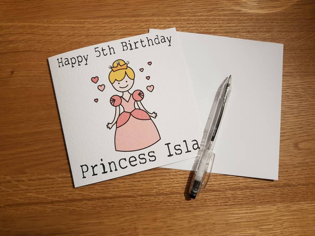 Personalised Princess Age Birthday Card