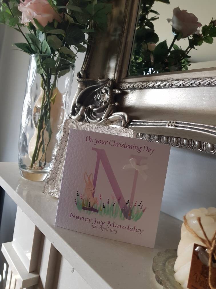 Personalised Girl Christening Card