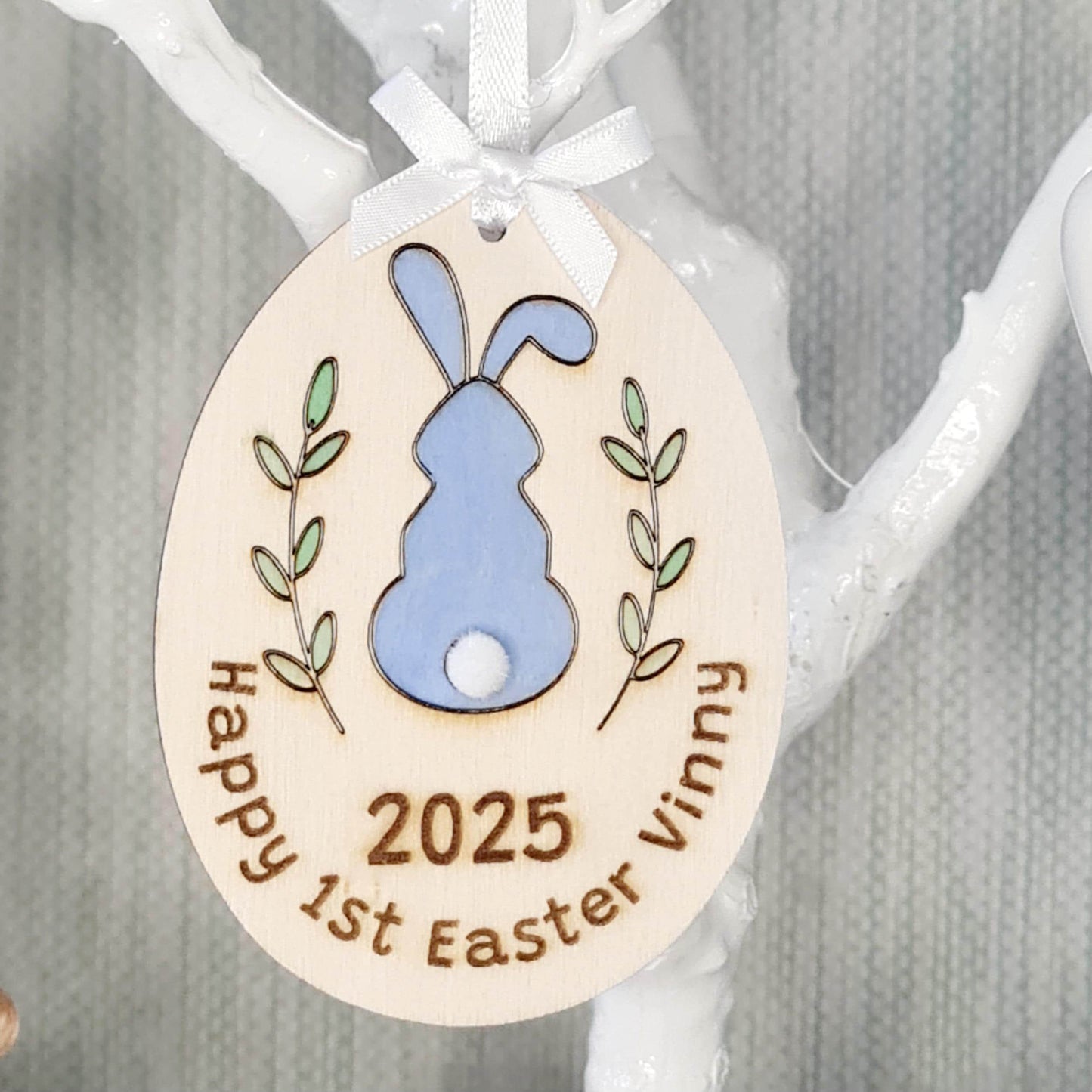 Personalised First Easter Decoration Card