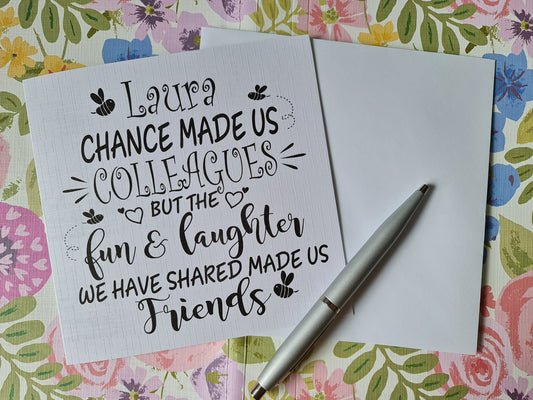 Personalised Leaving Card
