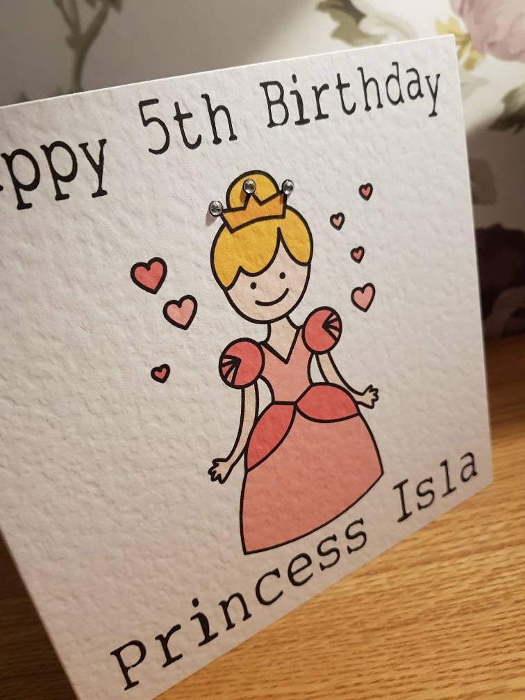 Personalised Princess Age Birthday Card