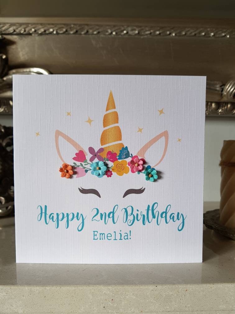 Personalised Unicorn Age Birthday Card