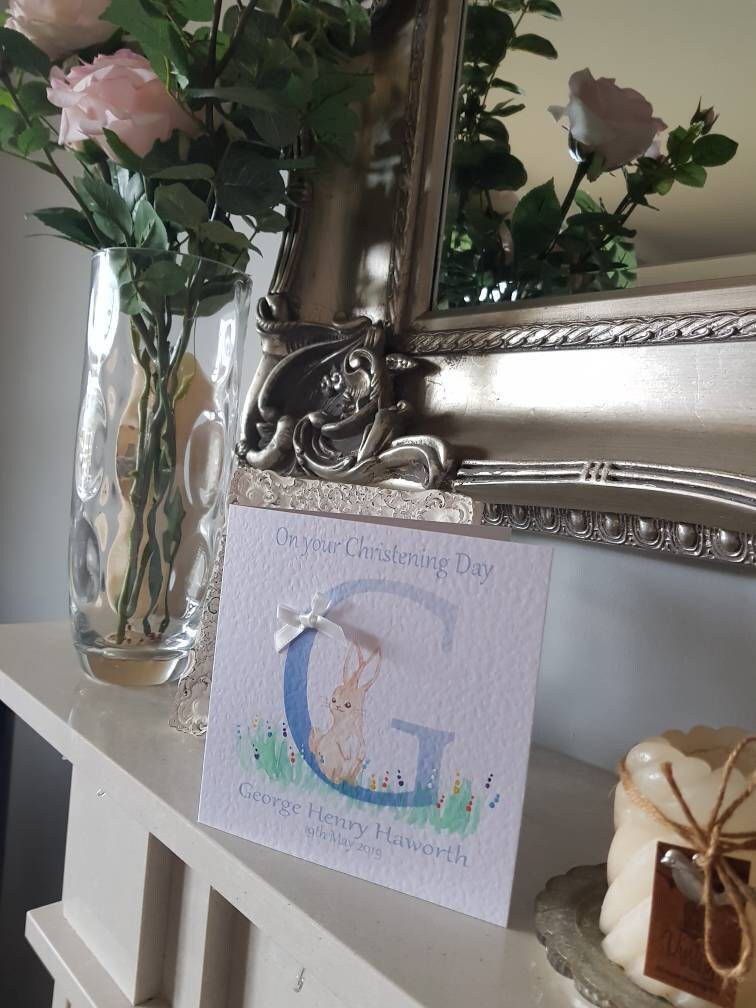 Personalised Boy Christening Card