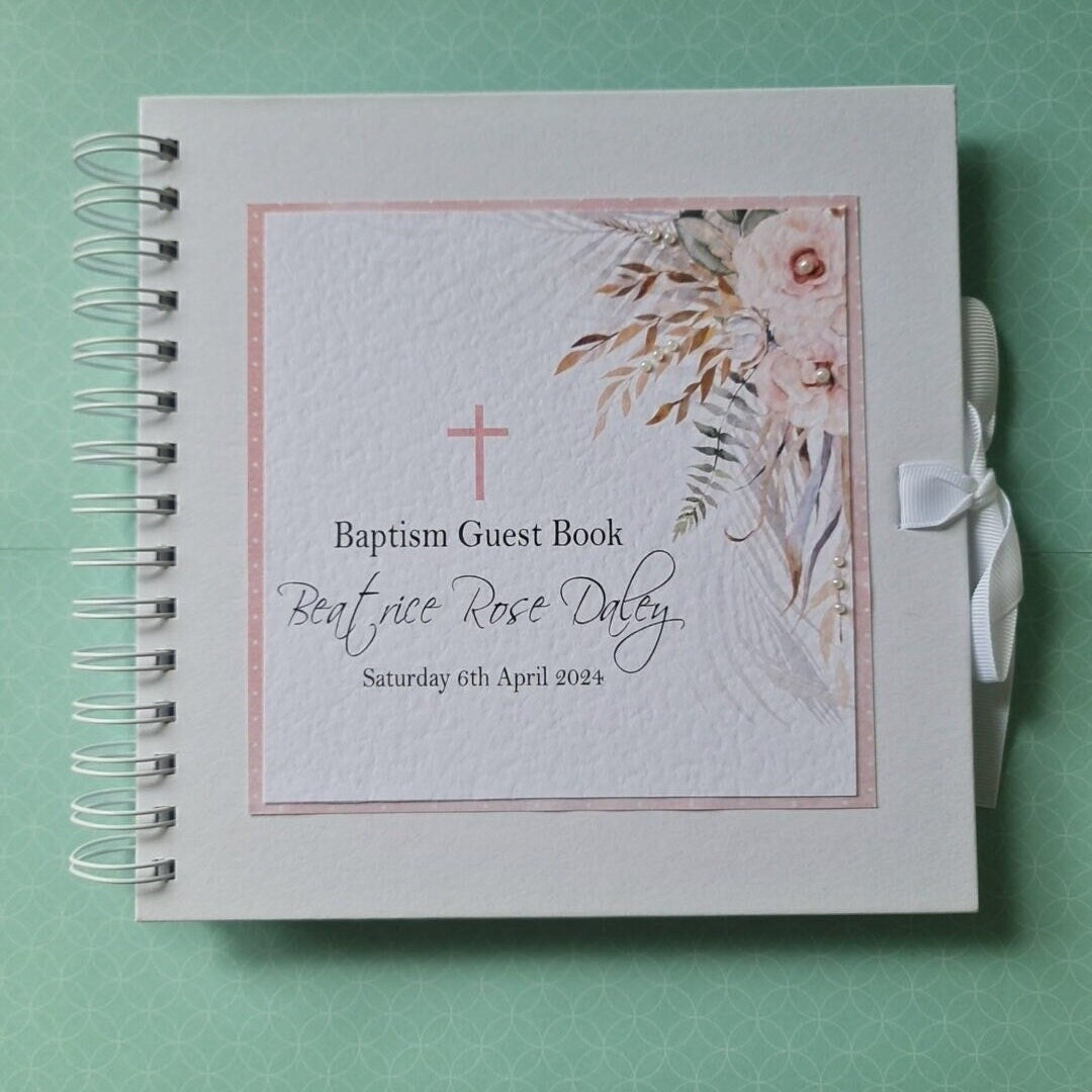 Personalised Boho Christening Guest Book
