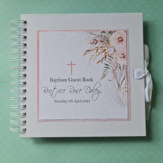 Personalised Boho Christening Guest Book