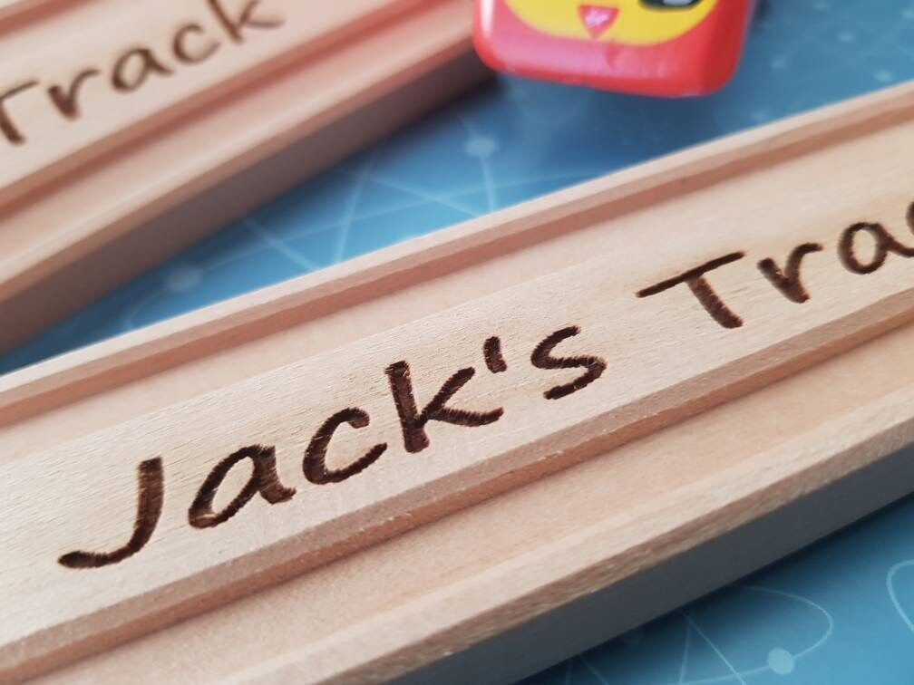 Personalised Wooden Train Track Piece