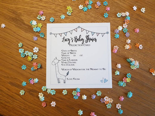 Personalised Baby Shower Prediction Cards Boy