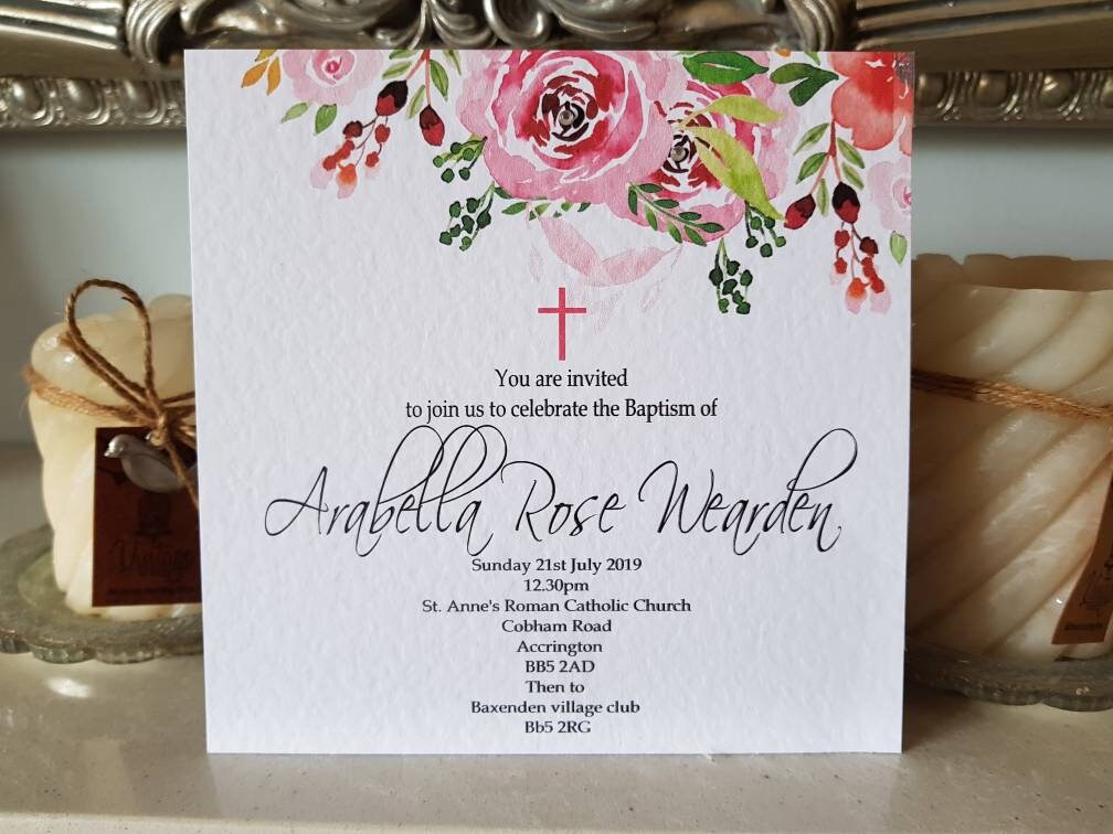 Personalised Floral Invitations (Pack of 10)