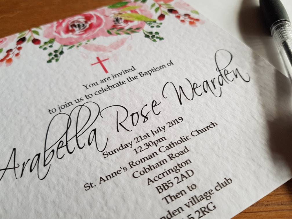 Personalised Floral Invitations (Pack of 10)