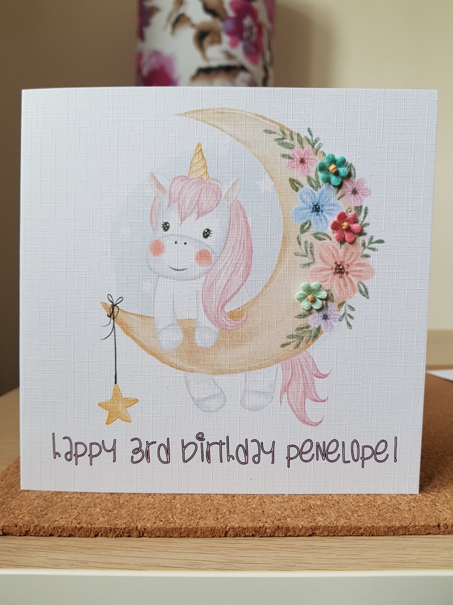 Personalised Unicorn Birthday Card