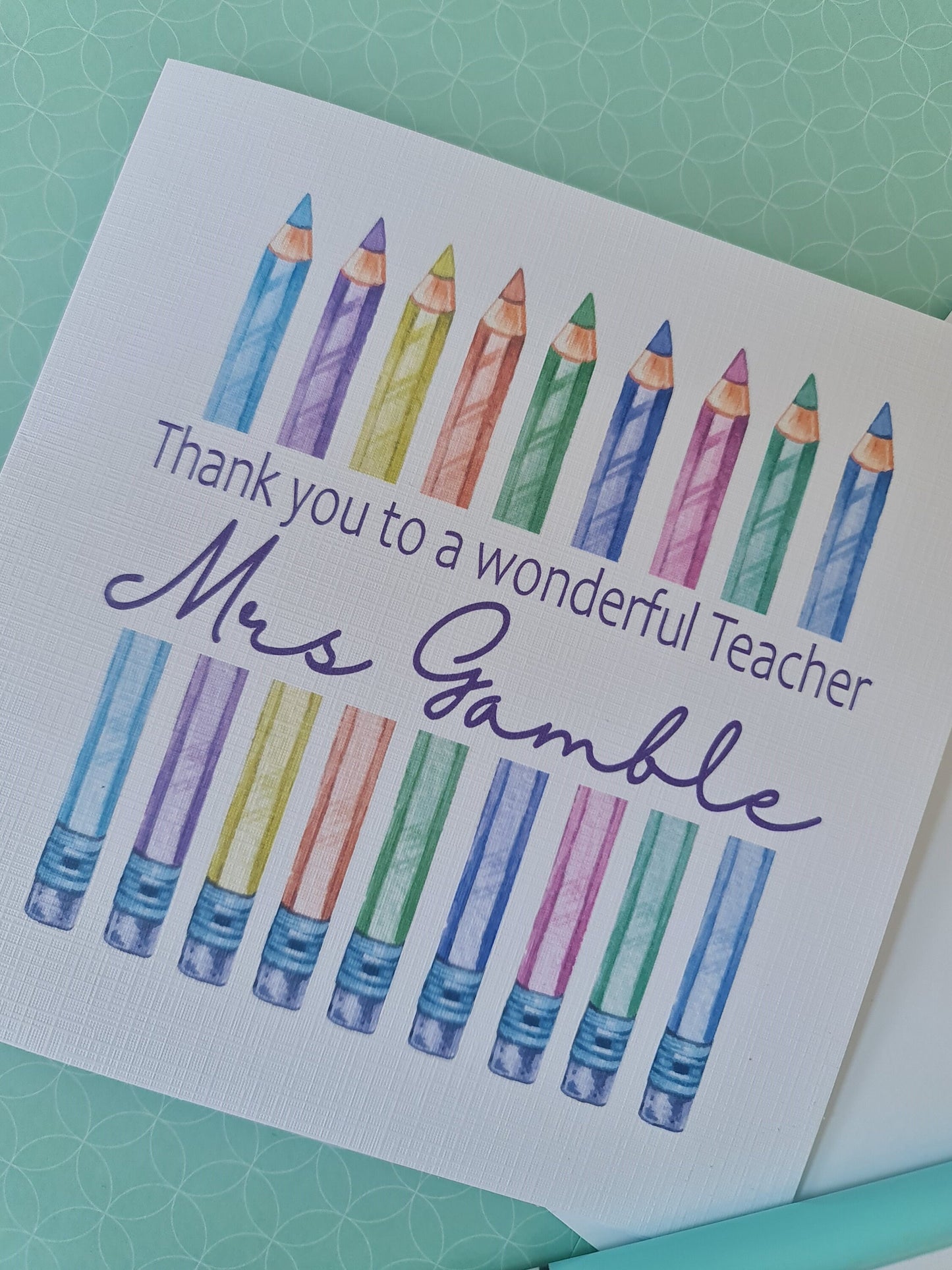 Personalised Teacher Thank You Card