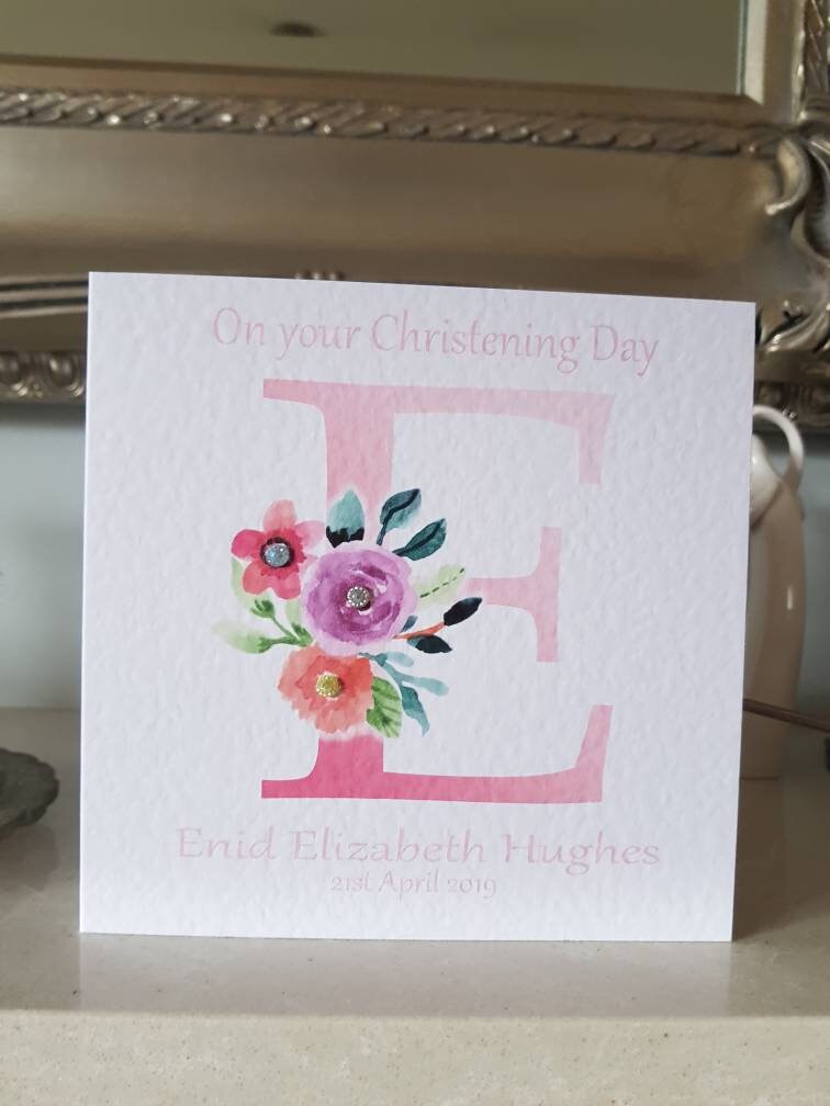 Personalised Girl Christening Card