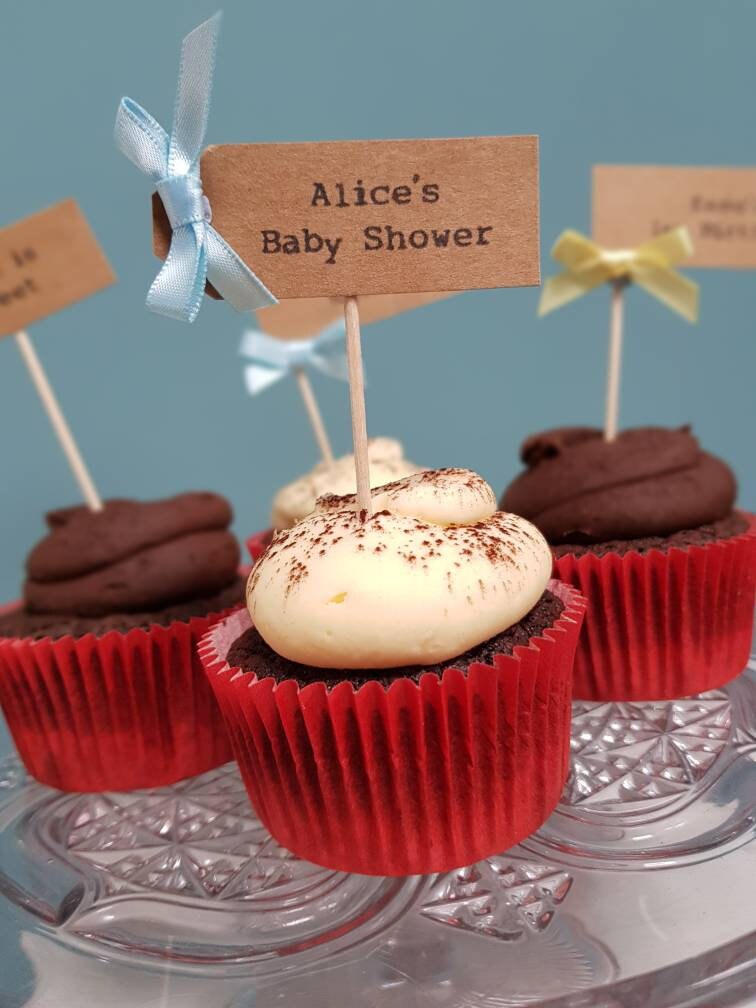 Personalised Baby Shower Cupcake Toppers (12)